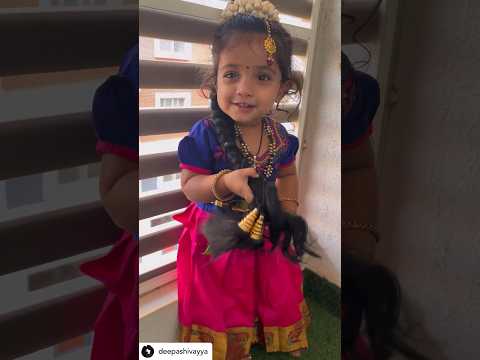 Baby girl in traditional outfit #familyvlog #kannadavlogs #youtubeshort #deepakiran #shorts #outfits