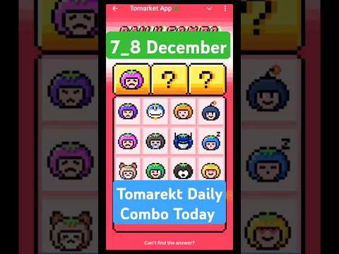 Tomarket Daily Combo Today 7 December | Tomarket Daily Combo Today | Tomarket Combo #tomarket