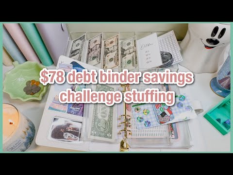 $78 debt binder stuffing | savings challenges | scratch offs & roll the dice | budgetwithamanda