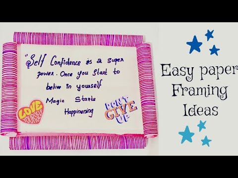 How to make paper frame without using glue/ easy frame at home /#shorts