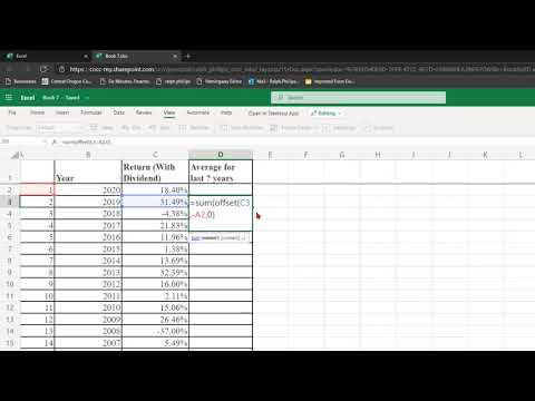 Use the OFFSET Function in Excel to Calculate Average Annual Returns for S&P 500 Over 50 Years