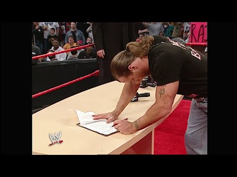 Shawn Michaels signed WrestleMania's contract - RAW 09 February 2004