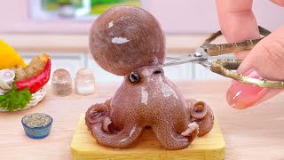 Best Of Seafood 😍 Tasty Miniature Korean Spicy Stir Fry Octopus Recipe 🐙 Tina Mini Cooking