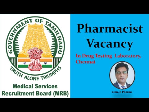 Tamil Nadu MRB Pharmacist Vacancies 2023 || Government jobs of Pharmacists