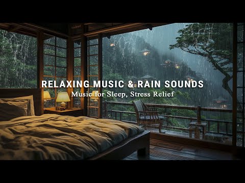 FALL INTO SLEEP INSTANTLY - Rain Sounds with Peaceful Piano Music in the Warm Bedroom, Stress Relief