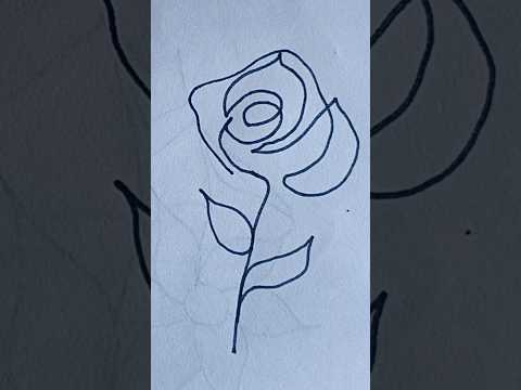 How to draw rose 🌹 one line drawing