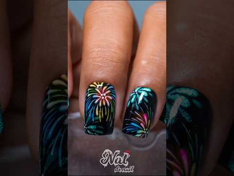 Easy Fireworks Nail Art 🎆#nailartathome #nye2025 #natdenail #shorts #easynailartdesignsforbeginners