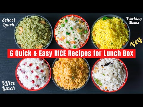 6 Quick & Easy Lunch Box Ideas w/ Rice | Monday to Saturday Working Mothers Lunch | Kids Lunch Boxes