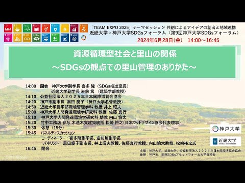 第2回近畿大学×神戸大学SDGsフォーラム（第9回神戸大学SDGsフォーラム）