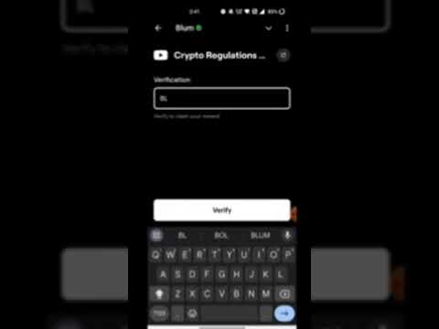 Crypto Regulations #2 Verfication code blum  || today Youtube videcode blum || Blum video code today