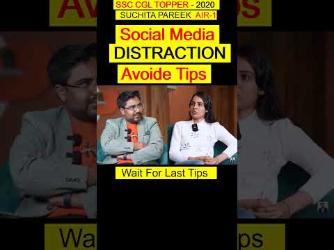 Distraction Avoide Tips By Suchita Pareek, SSC CGL 2020 TOPPER AIR-1 || #shorts #youtubeshorts #cgl