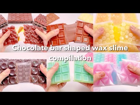 【ASMR】🍫板チョコ型のパキパキスライムまとめ🍫【音フェチ】Chocolate bar shaped wax slime