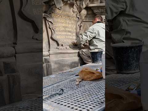 STATUE RESTORATION. CHARLES BRIDGE. PRAGUE