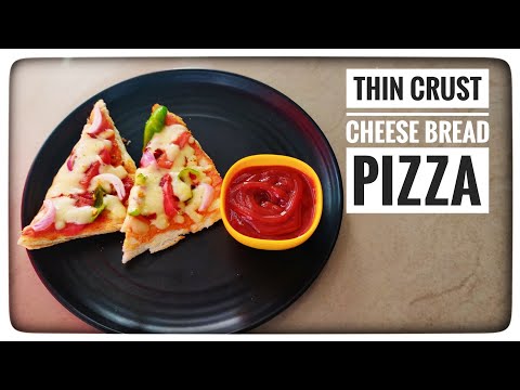 Thin crust cheese bread pizza recipe| Easy pizza recipe#breadpizza #youtube #eveningsnacks#yt