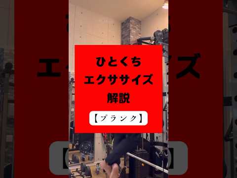 【ひとくちエクササイズ解説】プランク