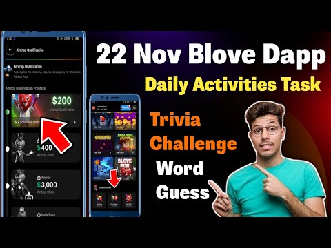 22 November Blove Dapp Daily Word Guess today & trivia challenge #blovedapp #wordguess #blovenetwork