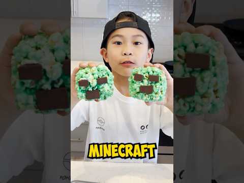 Minecraft Popcorn Rice Krispy’s 🍿 Homemade Snacks! #shorts #food #minecraft