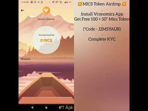 🔊FREE 1000 mics Token Airdrop🌈 Vcomomics app ♨️ 77 Âpk