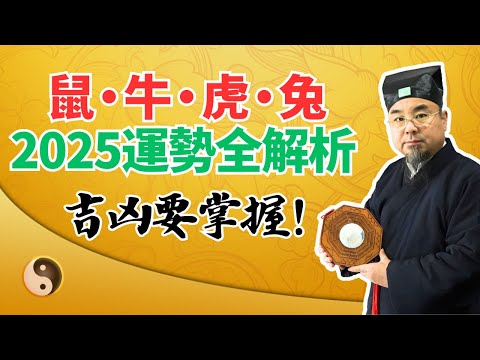 鼠、牛、虎、兔4大生肖，2025乙巳蛇年流年運勢全解析！吉凶大揭秘！不可不看！ #2025年生肖鼠運勢 #2025年生肖牛運勢 #2025年生肖虎運勢 #2025年生肖兔運勢 #乙巳蛇年 #2025年