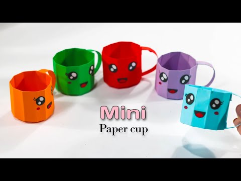 DIY MINI PAPER CUP / Paper Crafts For School / Paper Craft / Easy origami paper cup