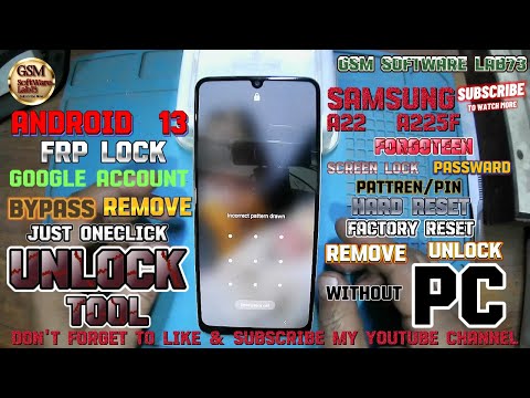 Samsung A22 Hard Reset & FRP Unlock|Android 13|Samsung A225F Factory Reset W/o Pc & FRP Unlock Tool