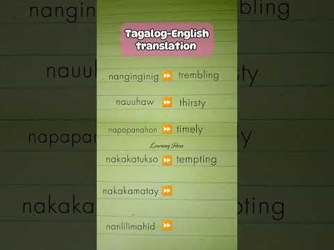 TAGALOG-ENGLISH TRANSLATION VOCABULARY WORDS #learnenglish #tagalogenglishtranslation #vocabulary