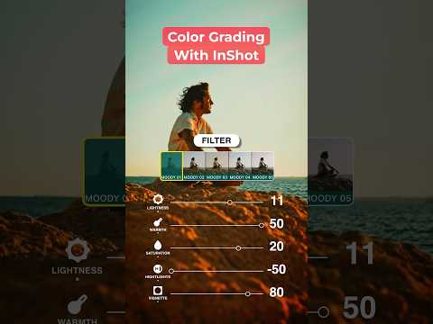 Add a cinematic touch to your videos with color grading using InShot!🎨🎥 #inshot #colorgrading