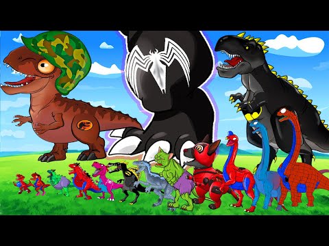 BATMAN EVOLUTION of DINOSAUR ARMY: Tyrannosaurus DESTOROYAH Jurassic King Volcano? Cartoon Animation