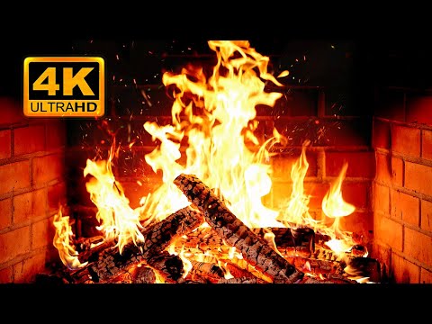 🔥 Cozy Fireplace 4K (12 HOURS). Fireplace with Crackling Fire Sounds. Fireplace Ambience