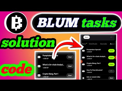 Blum video code today|pumptober Special answer|What is On-chain Analysis answer|Crypto Stang.Part1