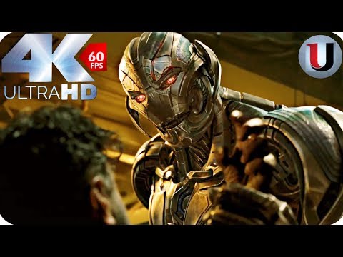 The Avengers vs Ultron First Fight Scene - Avengers Age Of Ultron MOVIE CLIP (4K HD)