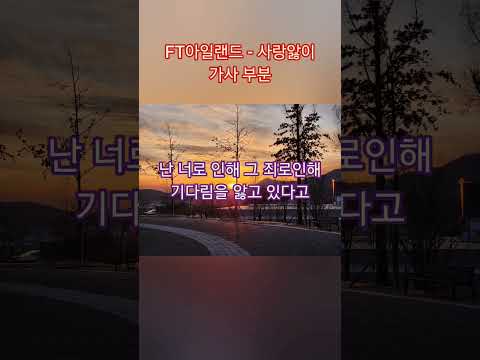 FT아일랜드 - 사랑앓이 가사 구간부분 #shorts #노래가사 #발라드 #ft아일랜드