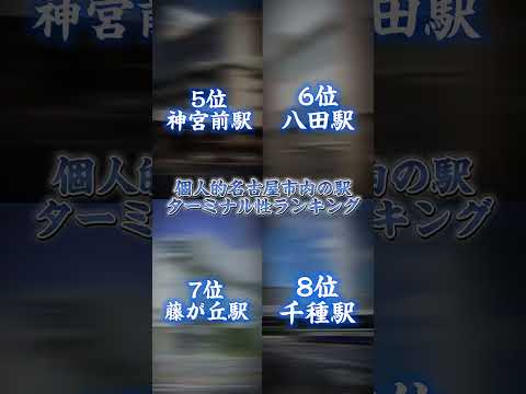 個人的名古屋市内の駅ターミナル性ランキング！！