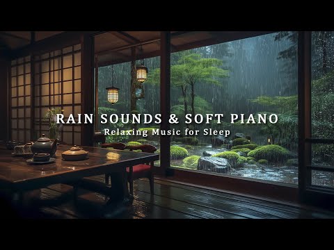 Stress Relief Music with Rain Falls Outside the Window - Relaxing Bedroom in the Rainy Forest, Sleep