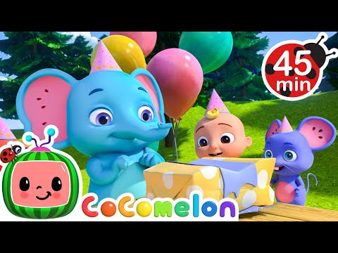 Happy Birthday Elephant Emmy + More CoComelon JJ's Animal Time Kids Songs | Animal Songs for Kids