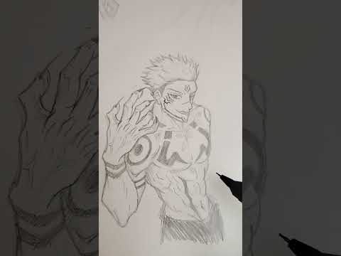 Drawing sukuna #anime #jujutsukaisen #jjk #sukuna #art #shorts