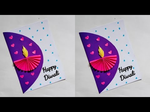 easy & beautiful diwali card idea at home/how to make diwali card 2022/diwali card design/cardmaking