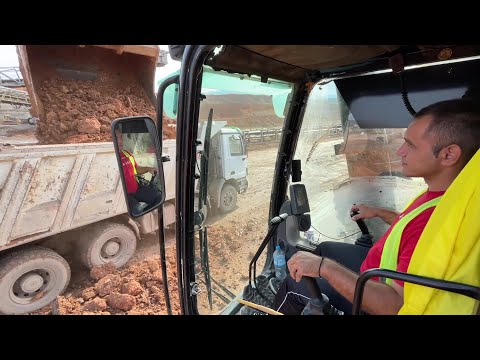 Caterpillar 385C Excavator Loading Trucks - Operator View - Labrianidis Mining Works