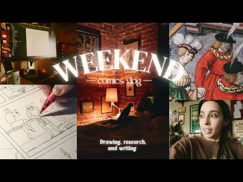 Cozy Weekend of Drawing, Research, and Writing | Studio Art Vlog