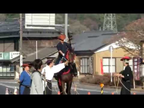 香取神宮神幸祭流鏑馬神事、当日早朝稽古（弓馬術礼法小笠原教場）