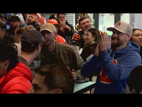 Fans celebrate Colorado's football triple header