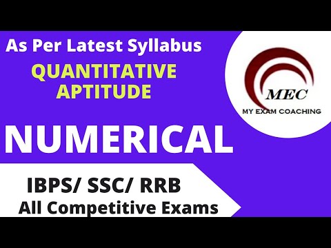 #myexamcoaching #ibps #ssc
NUMERICAL / PROBLEMS BASED ON NUMBERS