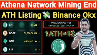 Athena Network New Update | Athena Mining End  on March 20 Finally | ATH Listing💸 Binance Okx..