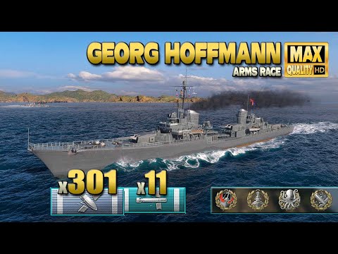 Destroyer "Georg Hoffmann" doing good job on map "Sleeping Giant" - World of Warships