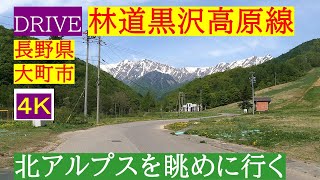 DRIVE◆(北アルプスの眺め)林道黒沢高原線◆JR簗場駅-鹿島槍スキー場-大谷原河川公園◆4K◆Forest Road Kurosawa Kogen Line (Nagano Prefecture)