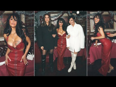 Kim Kardashian Attends Annual Skims Christmas Party Along With Sis Khloe & Mom Kris Jenner