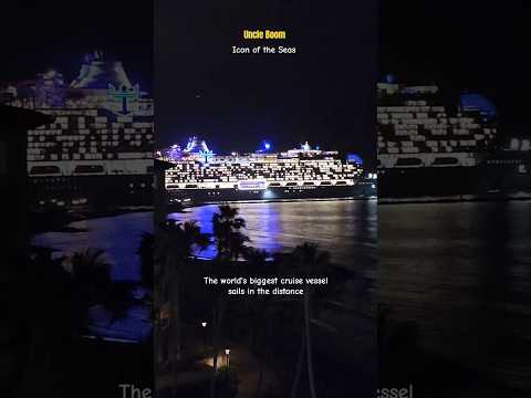 Icon of the seas sailing past in the night #travel #ocean #reels #shorts #bychance #fyp #fypシ゚viral