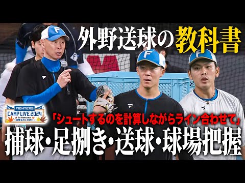 【全野球人必見】森本稀哲"外野返球"の極意を詰め込んだ18分 捕球・足捌き・送球・球場把握＜11/8ファイターズ秋季キャンプ2024＞