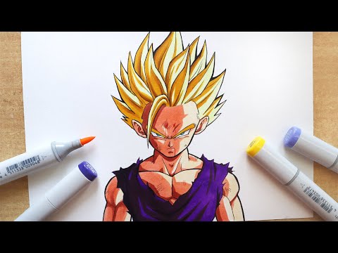 How to Draw Gohan SSJ 2 - Step By Step Tutorial | Dragon Ball Z