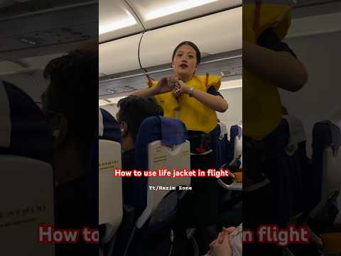 How to use Life jacket in flight #viral #viralshorts #ytshorts #flight